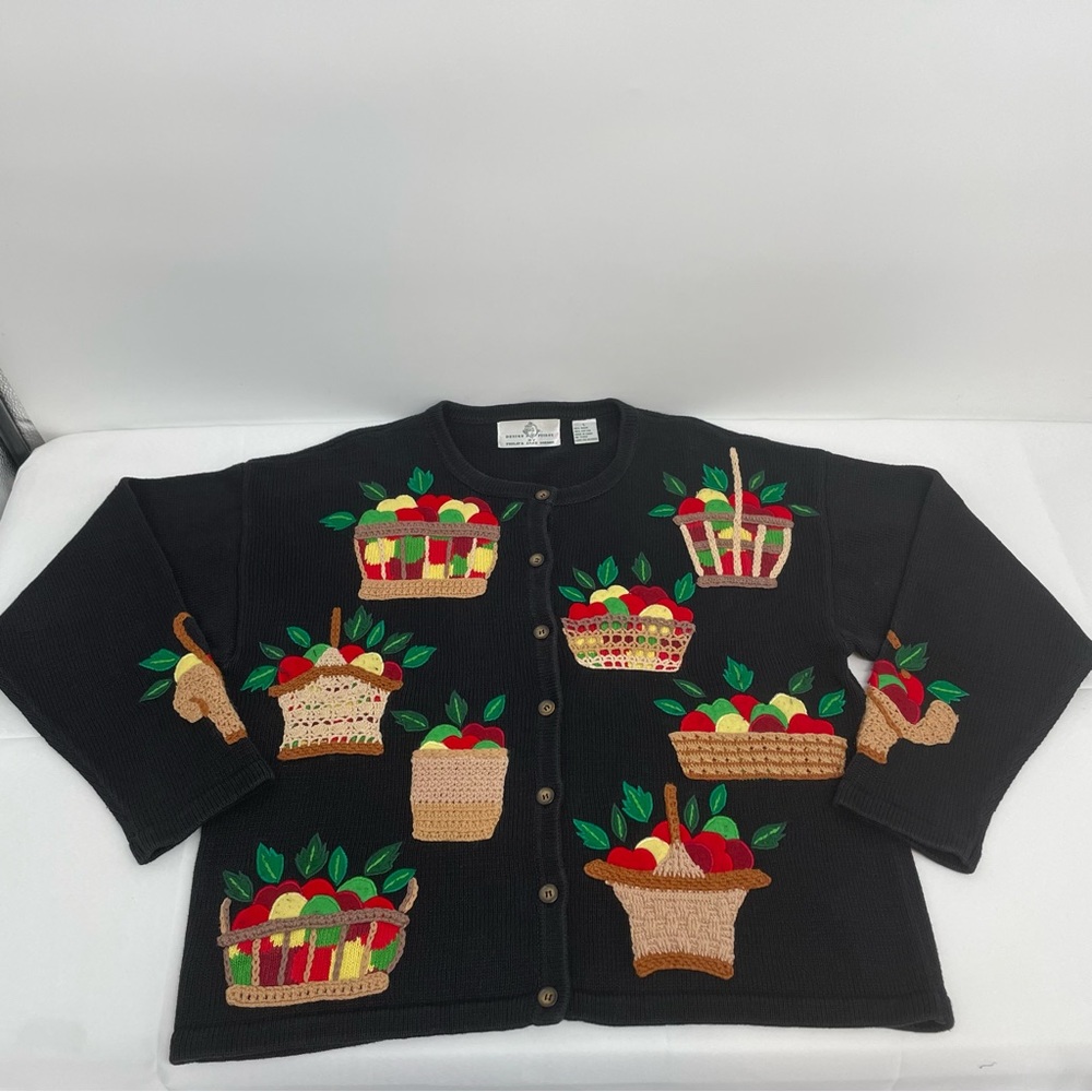 VTG Design Options By Philip & Jane Gordon Button Up Sweater Farmer Market Sz L